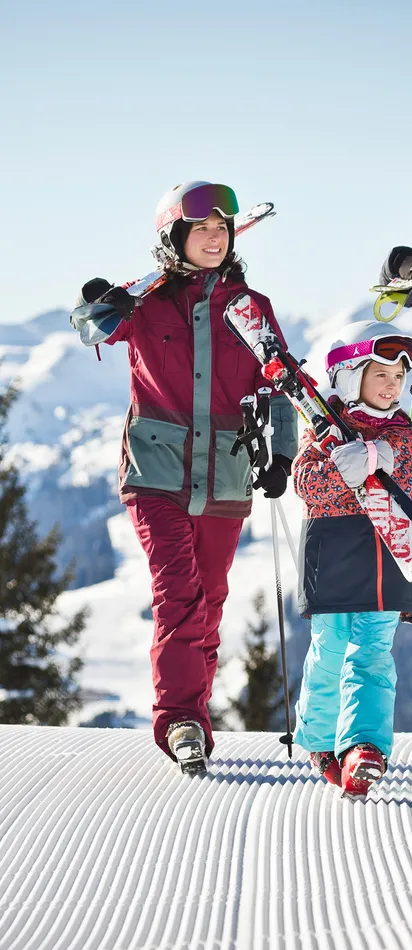 Skiing in Saalbach with children